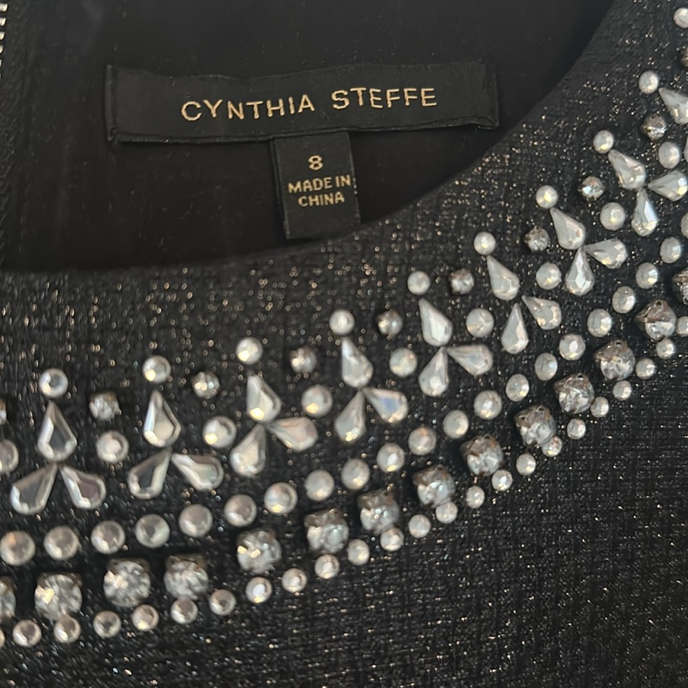 Cynthia Steffe Black Embellished Evening Top